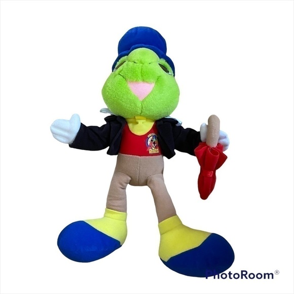 Vintage Jiminy Cricket Disney Plush Toy 90s Pinocchio Jimmy - Picture 1 of 8